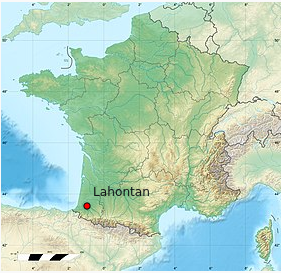 emplacement de Lahontan dans le sud-ouest de la France